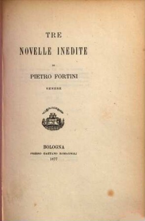 Tre novelle inedite