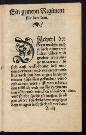 Ein gemeyn Regiment für den stein.