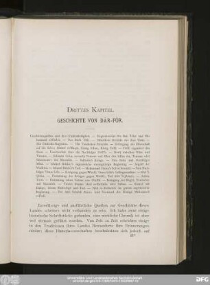Drittes Kapitel. Geschichte Von Dâr-Fôr.