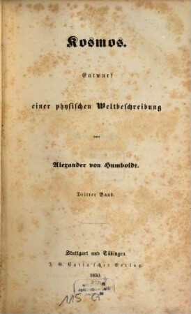 Kosmos : Entwurf einer physischen Weltbeschreibung, 3