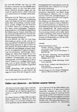 Detlev von Liliencron - ein Dichter unserer Heimat