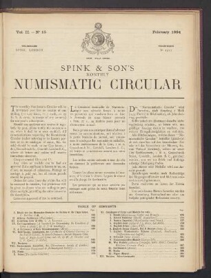 N° 15. February 1894