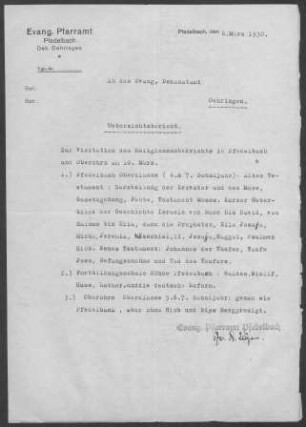 Pfedelbach mit Windischenbach und Oberohrn: Inspektion 1930