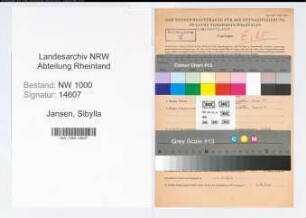 Entnazifizierung Sibylla Jansen, geb. 28.05.1901 ()