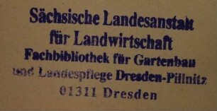Stempel / Fachbibliothek für Gartenbau und Landespflege 