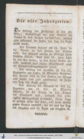 Die vier Jahrszeiten.