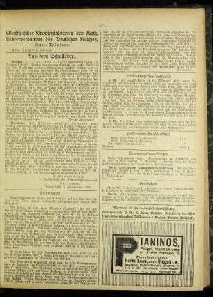 Westfälischer Provinzialverein des Kath. Lehrerverbandes des Deutschen Reiches