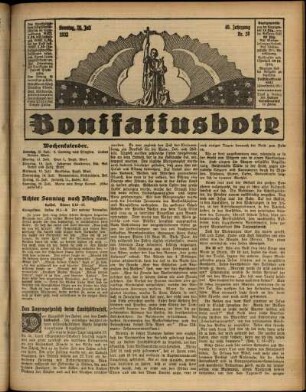 Erste Ausgabe vom Sonntag, den 10. Juli 1932.