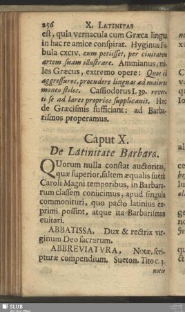 Caput X. De Latinitate Barbara