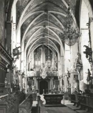 Sandomierz. Kathedrale (1360-1382). Inneres mit Blick zur Orgel