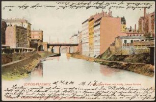 Leipzig-Plagwitz: Elster-Saale-Kanal mit König Johann Brücke