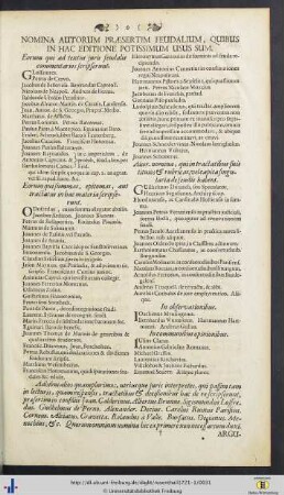 Nomina Autorum Praesertim Feudalium, Quibus In Hac Editione Potissimum Usus Sum.
