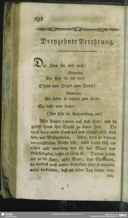 Dreyzehnte Verehrung