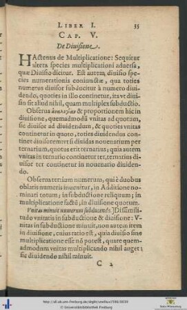 Cap. V. De Divisione