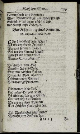 Bey Erscheinung eines Cometen.