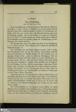13. Kapitel. Am Stabsberg : Juli 1917 bis Januar 1918