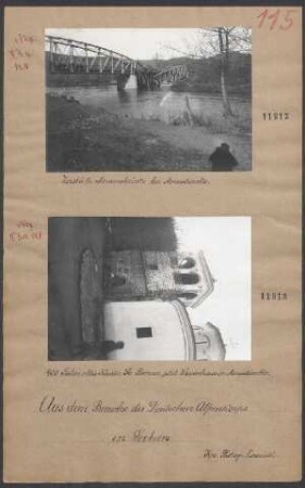 Zerstörte Morawabrücke bei Monastiersko