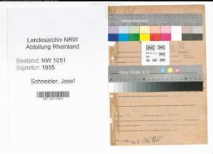 Entnazifizierung Josef Schneider , geb. 21.01.1903 (Strassenmeister)