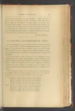 La nouvelle loi monétaire du Japon