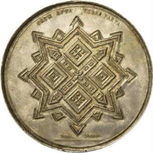 Medaille mit Festungsgrundriss, entworfen von Georg Bernhard Bilfinger, 1736