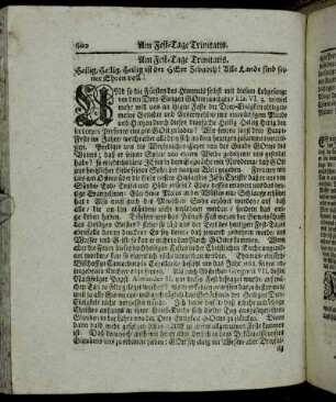 Am Fest-Tage Trinitatis. - Am I. Sonntage nach Trinitatis.