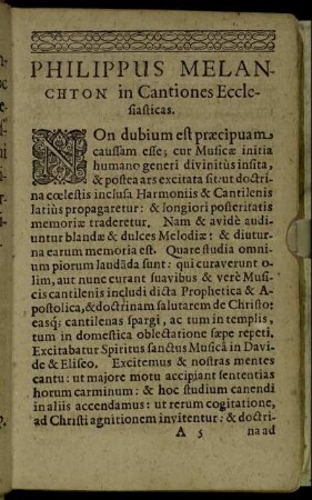 Philippus Melanchton in Cantiones Ecclesiasticas.