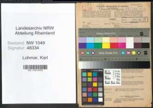 Entnazifizierung Karl Lohmar , geb. 12.08.1899 (Lehrer)