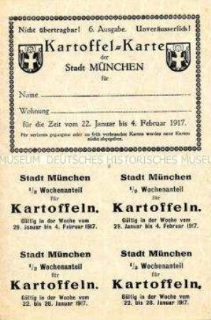 Kartoffelkarte der Stadt München (blanko)