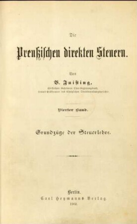 Bd. 4: Grundzüge der Steuerlehre