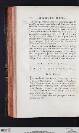 (Lettre CXLI - CL)