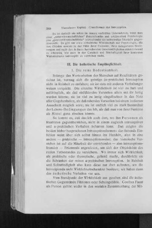 III. Die ästhetische Empfänglichkeit.