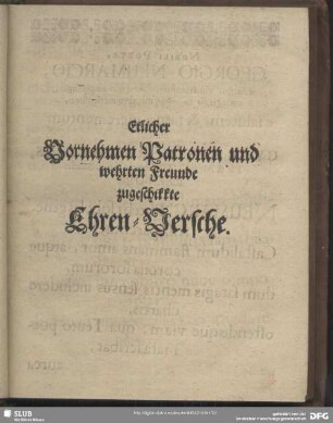 Etlicher Vornehmen Patronen und wehrten Freunde zugeschikkte Ehren-Versche