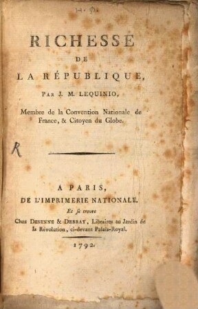 La richesse de la république