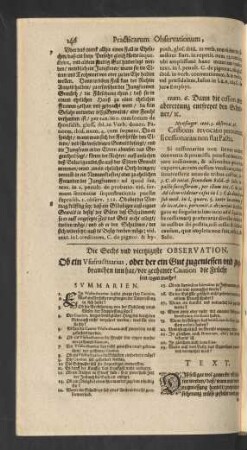 Die Sechs und viertzigiste Observation.
