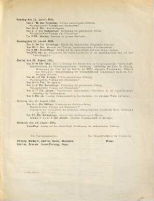 Einladung zu der II. gemeinsamen Versammlung der Deutschen und der Wiener anthropologischen Gesellschaft in Innsbruck : zugleich XXV. allgemeine Versammlung und Stiftungsfest der Deutschen anthropologischen Gesellschaft