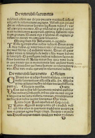 De venerabili sacramento Officium