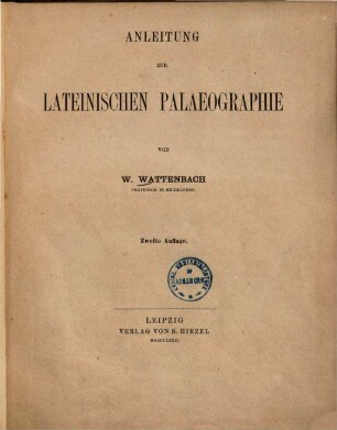 Anleitung zur lateinischen Palaeographie