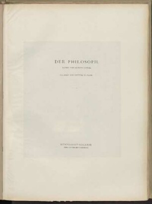 Der Philosoph.