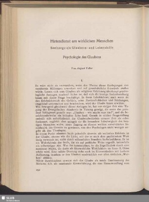 Hirtendienst am wirklichen Menschen