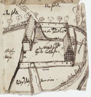 Mittelhof, landgräflicher Gutshof, Ansicht von Südwesten
