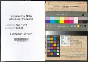 Entnazifizierung Johann Blameuser , geb. 10.02.1895 (Spediteur)