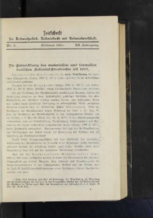 Die Entwicklung des materiellen und formellen deutschen Kolonial-Strafrechts seit 1907.