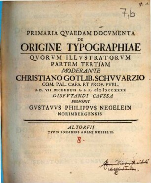 Primaria Qvaedam Docvmenta De Origine Typographiae, 3