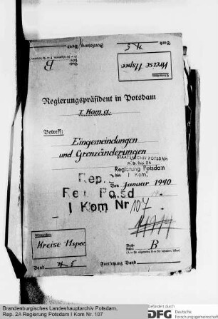 Eingemeindungen und Grenzänderungen
