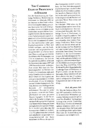 The Cambridge Exam of Proficiency in English