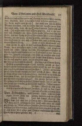 Vom Fußwaschen, und letzten Reden Jesu vor seinem Leiden.