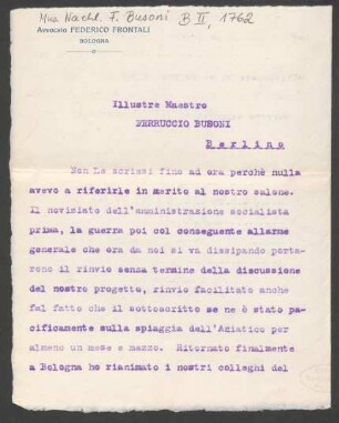 Brief an Ferruccio Busoni : 05.09.1914