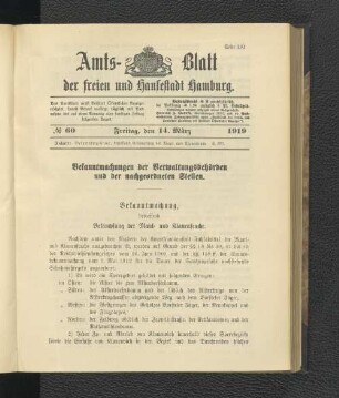 No.60, Freitag, den 14. März 1919