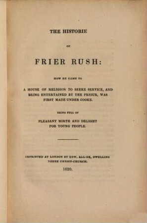 The pleasant history of Frier Rush