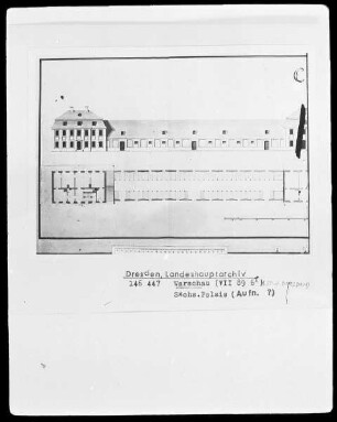 Warschau, Sächsisches Palais, mit Fassadenaufriß